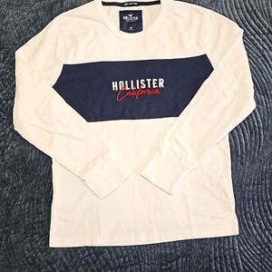 Hollister Long Sleeve T-shirt Men's Size XS, White,